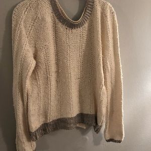 Anthropologie moth silver trimmed knit sweater